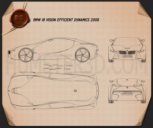 BMW i8 concept 2009 car clipart