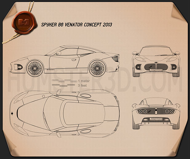 Spyker B6 Venator 2013 Blueprint