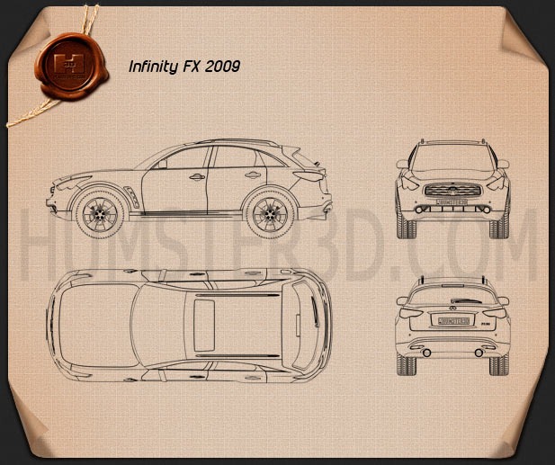 Infiniti FX (S50) 2009 car clipart