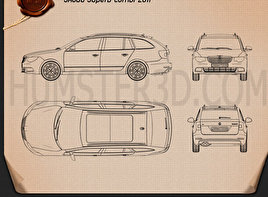 Skoda Superb (B6) Combi 2011 car clipart