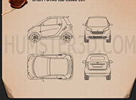 Smart Fortwo 2011 car clipart