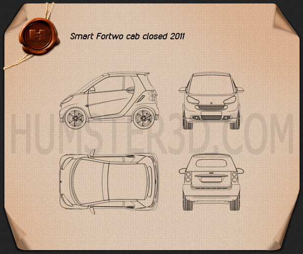 Smart Fortwo 2011 car clipart