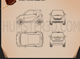 Smart Fortwo 2011 Convertible Hard Top car clipart