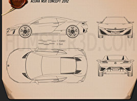 Acura NSX 2012 car clipart