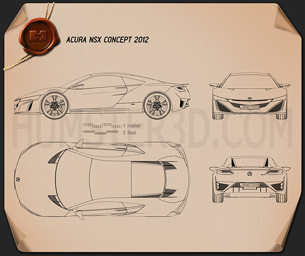 Acura NSX 2012 Blueprint