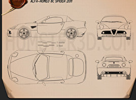 Alfa Romeo 8c Spider 2011 car clipart
