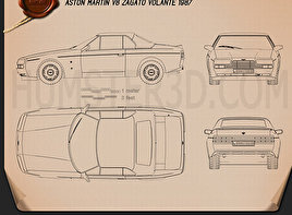 Aston Martin V8 Zagato 1987 car clipart