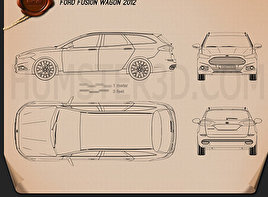 Ford Fusion wagon 2013 car clipart