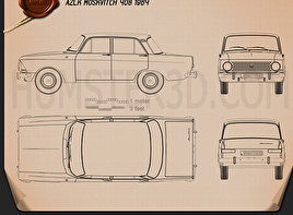 AZLK Moskvitch 408 1964 car clipart