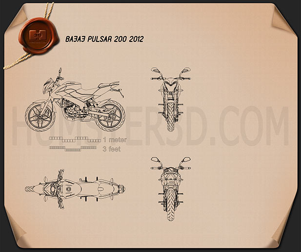 Bajaj Pulsar 200 2012 Motorcycle clipart