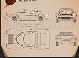 Lancia Stratos 1974 car clipart