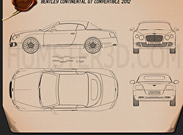Bentley Continental GT Convertible 2012 car clipart