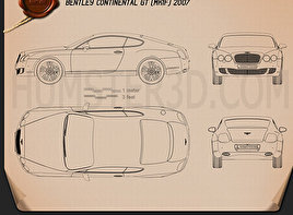 Bentley Continental GT 2007 car clipart