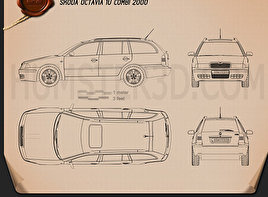 Skoda Octavia Tour Combi 2000 car clipart