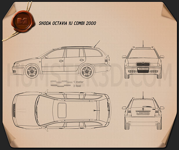 Skoda Octavia Tour Combi 2000 car clipart