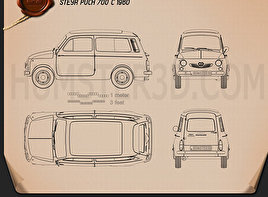 Puch 700 C 1961 car clipart