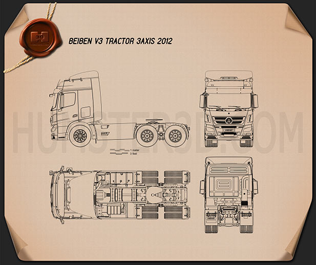 Beiben V3 Tractor 2012 Blueprint
