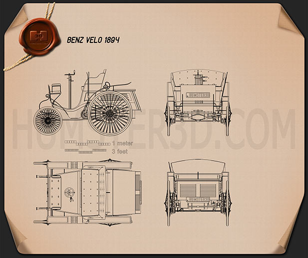 Benz Velo 1894 Blueprint
