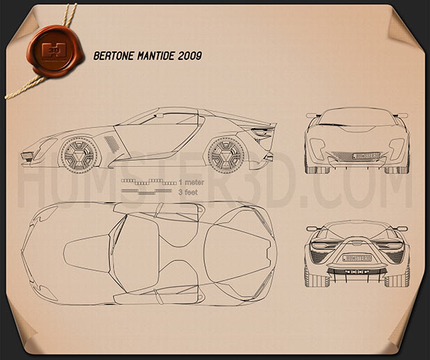 Bertone Mantide 2009 Blueprint