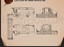 Claas Lexion 480 Combine Harvester 1996 Tractor clipart