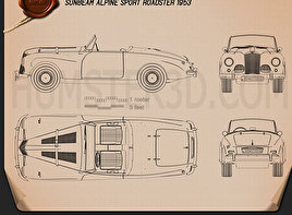 Sunbeam Alpine 1953 car clipart