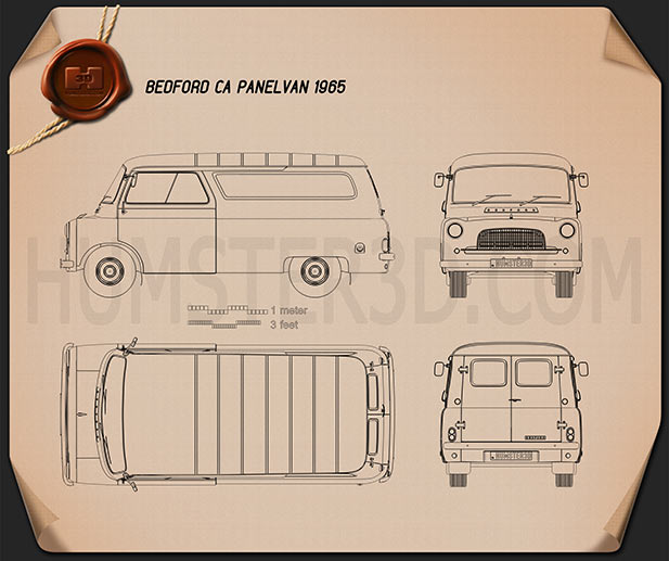 Bedford CA Panel Van 1965 Blueprint