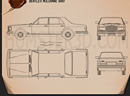 Bentley Mulsanne 1980 car clipart