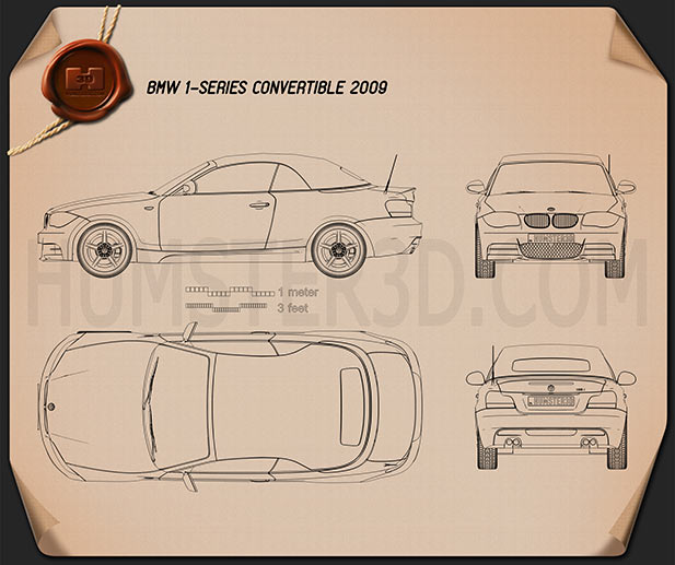 BMW 1 Series convertible 2009 Blueprint