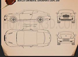 Bentley Continental Supersport coupe car clipart