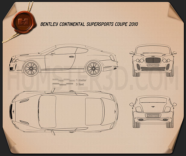 Bentley Continental Supersport coupe Blueprint