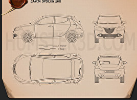 Lancia Ypsilon 2011 car clipart