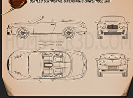Bentley Continental Supersport Descapotável car clipart