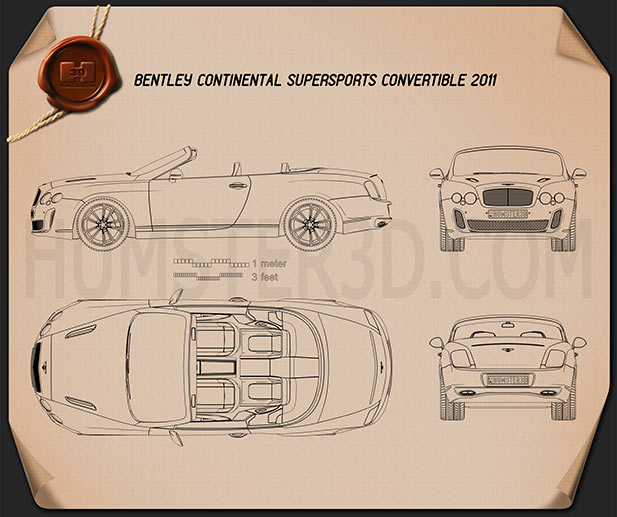 Bentley Continental Supersport Descapotável car clipart