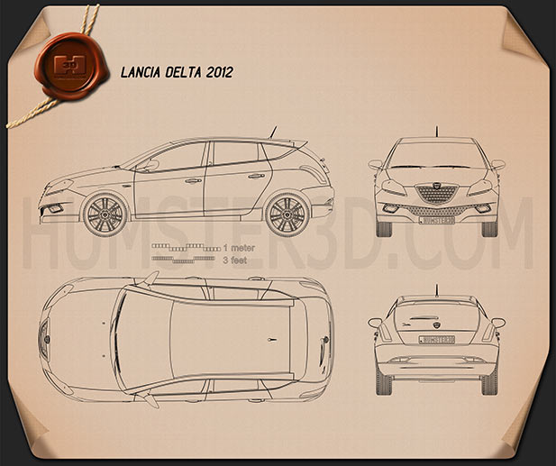 Lancia Delta 2012 car clipart