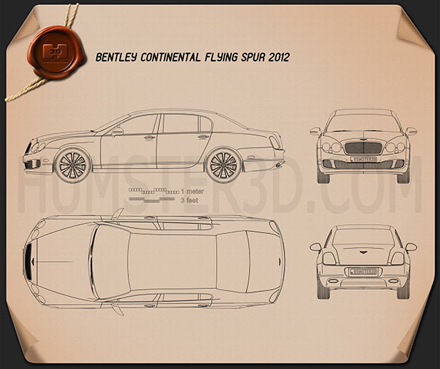 Bentley Continental Flying Spur 2012 car clipart