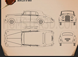 Bentley S1 1955 car clipart