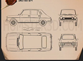 Simca 1100 1974 car clipart