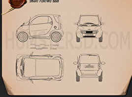 Smart Fortwo 1998 car clipart