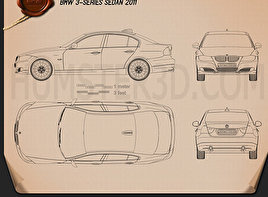 BMW 3 Series Sedan 2011 car clipart