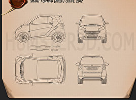 Smart Fortwo coupe 2012 car clipart