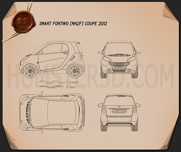 Smart Fortwo coupe 2012 Clipart Image