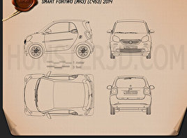 Smart Fortwo 2014 car clipart