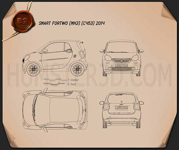 Smart Fortwo 2014 car clipart