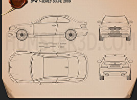 BMW 1 Series 3-türig coupe 2009 car clipart