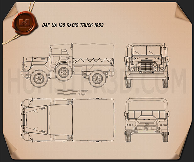 DAF YA-126 Radio Truck 1952 Blueprint