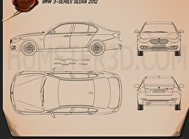 BMW 3 Series Sedan 2012 car clipart