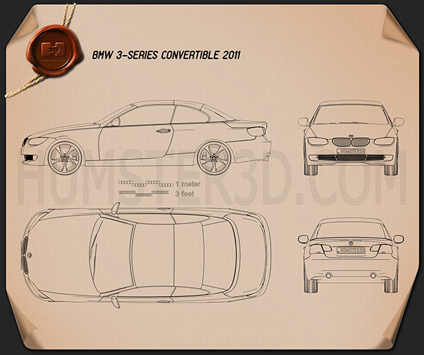 BMW 3 series Convertible 2011 Blueprint