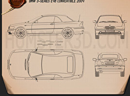 BMW 3 Series Descapotável (E46) 2004 car clipart
