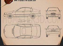 BMW 3 Series sedan (E46) 2004 car clipart