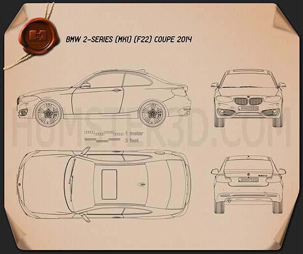 BMW 2 Series coupe (F22) 2014 Blueprint